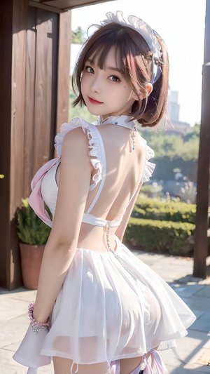 小女孩滑雪
